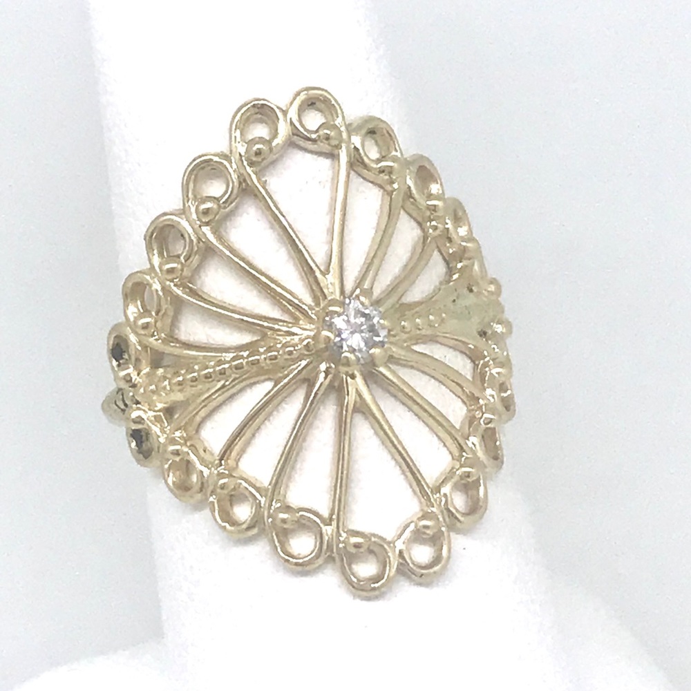 NWT .10 ctw diamond in 14 kt YG handmade by me - Picture 2 of 8